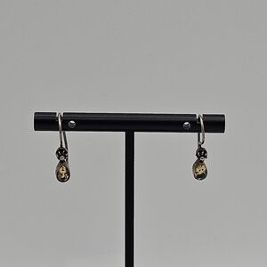 small yellow stone teardrop dangle earrings citrine